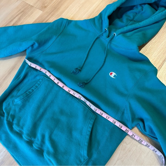 Champion Classic Logo Fleece Hoodie Sweatshirt (Bright Green) - Picture 3 of 6